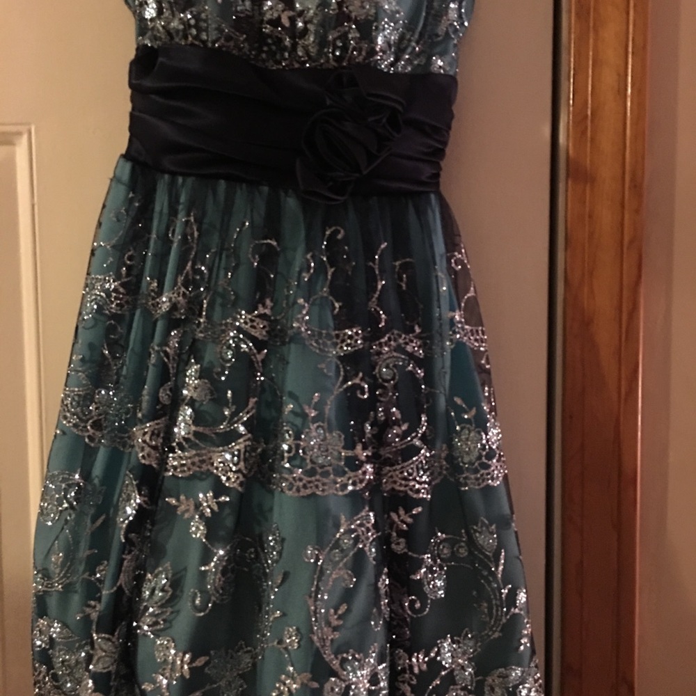 SALE!! Beata Studio Los Angeles Blue Sparkle Dress - Picture 4 of 5